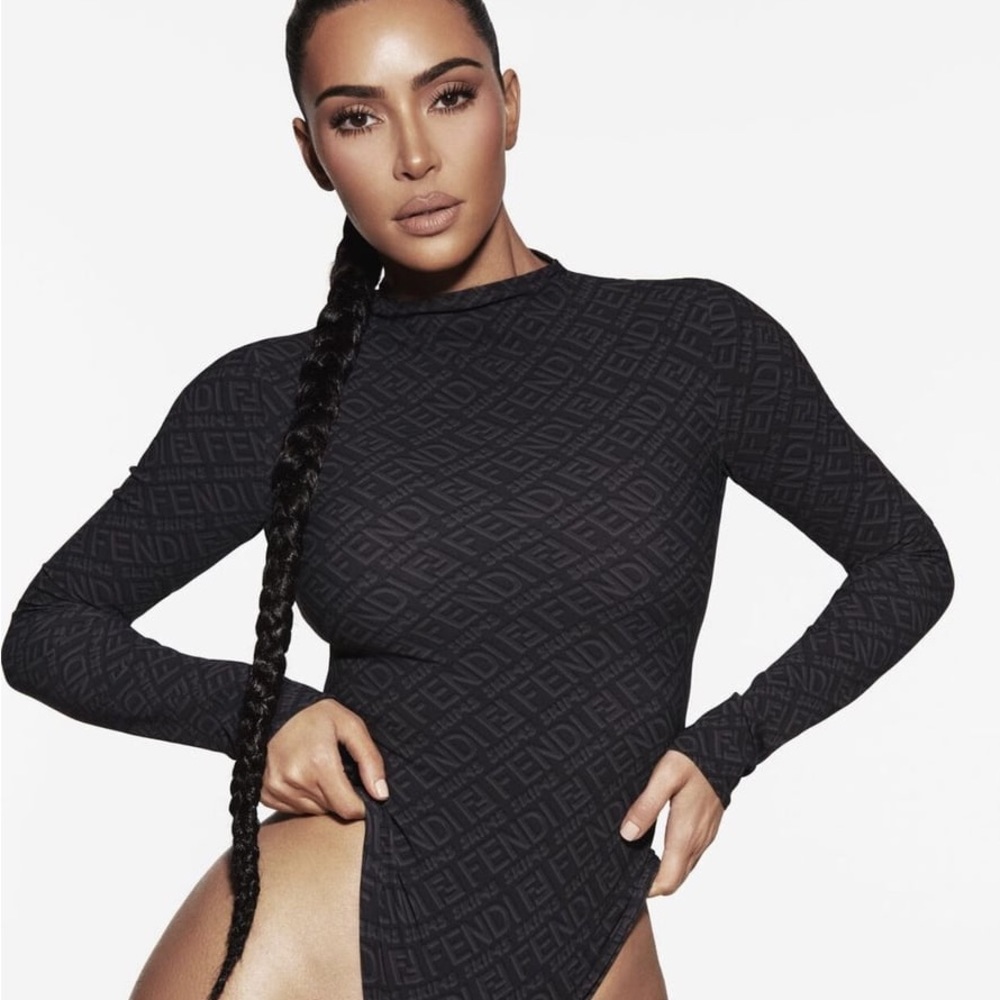 Fendi Skims mock neck black bodysuit SOLD OUT RARE - Picture 2 of 8